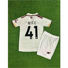 Jabuka Arsenal 2025/26 Yeni Sezon Declan Rice Deplasman Çocuk Forması (Beyaz)