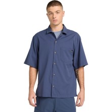 TB0A44B5EYP1 Timberland Ss Seersucker Resort Shirt Erkek G&amp;ouml;mlek Mavi