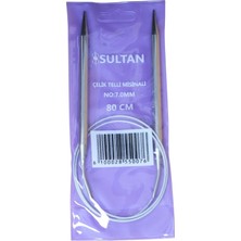 Sultan Çelik Telli Misinalı Şiş Numara 7 ( 7,0 Mm) 80 cm (Iki Şiş Arasi Ölçüsü 80 Cm'dir.)