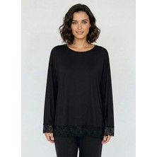 Wondergen Siyah Kadın Pijama Üst 401WON-1110-226