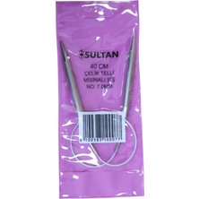 Sultan Çelik Telli Misinalı Şiş Numara 7 ( 7,0 Mm) 40 cm (Iki Şiş Arasi Ölçüsü 40 Cm'dir.)