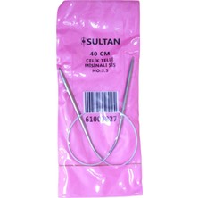 Sultan Çelik Telli Misinalı Şiş Numara 3,5 ( 3,5 Mm) 40 cm (Iki Şiş Arasi Ölçüsü 40 Cm'dir.)