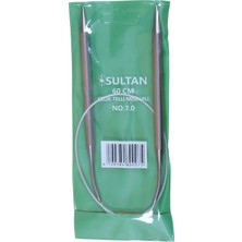 Sultan Çelik Telli Misinalı Şiş Numara 7 ( 7,0mm) 60 cm (Iki Şiş Arası Ölçüsü 60 Cm'dir.)