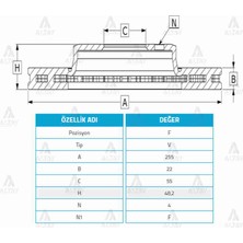 BZT Bosch Fren Diski Corolla 93-02 / Enjeksiyonlu ÒN Haval± 255-4 TAK1M 2 Adet Takım 2 Adet 4351212550