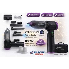 Auhma Ahv-41 Kablosuz Araç Süpürgesi 20.000PA 100W LCD Ekranlı 9 Başlıklı El Süpürgesi (Üfleme + Çekim+Led)