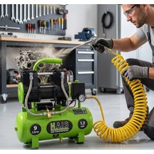 Hais 9 Litre Sessiz Yağsız Hava Kompresörü 1.2 Hp Yeni Model