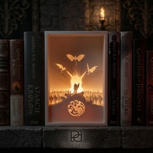 3Dlab Three-Dimensional Systems Game Of Thrones Targaryen Shadow-Gölge Dekoratif Kitaplık LED Box-Kutu Masa Lambası