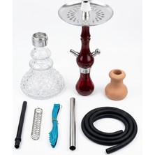 Meka Shisha Nargile Takımı Orta Boy Masa Üstü Kilitli Sistem Şık Set Bol Duman Üstün Performans  ( Tam Set )