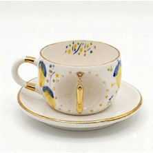 BSK Ceramics Handmade Limon Harfli Çay Fincanı I Harfi