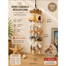 WoodBay Mini Deniz Kabuklu Rüzgar Çanı 23 cm El Yapımı Dekoratif Askılık Evinize Değer Katar