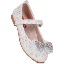 Kiko Kids Hiza Taşlı Cırtlı Kız Çocuk Babet Ayakkabı