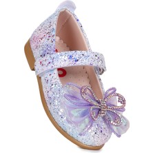 Kiko Kids Zoe Cırtlı Taşlı Fiyonk Kız Çocuk Babet Ayakkabı