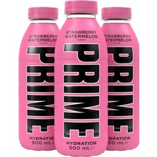 Prime Hydration Strawberry Watermelon 500 ml – Çilek & Karpuz Aromalı Sporcu Içeceği (3 Adet)
