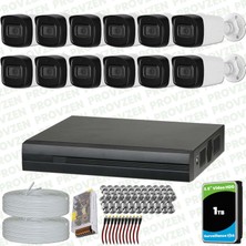 Provzen Dahua 12 Kameralı Full Hd 40 Metre Gece Görüşlü Güvenlik Kamerası