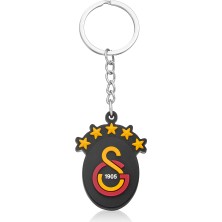 Galatasaray 5 Yıldız Siyah Arma Silikon Anahtarlık