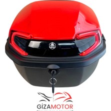 Giza Motor Işıklı Sırt Dayamalı Motosiklet Çantası Kırmızı 33LT