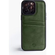 Zawa Apple iPhone 13 Pro Uyumlu Suni Deri Kartlık Arka Koruma Kılıf