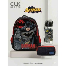 CLK Sports Batman Anaokulu Çantası , Muggle Çift Gözlü Kalem Çantası - Suluk&matara Hediye