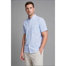 DeFacto %100 Pamuk Regular Fit Polo Yaka Kısa Kollu Gömlek D7551AX26SP