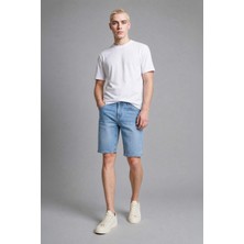 DeFacto Regular Fit Mavi Pamuklu Jean Bermuda Şort G8666AX26SM