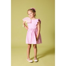 DeFacto %100 Pamuk Kolsuz Poplin Pembe Elbise Kız Bebek H9619A526HS