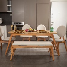 Vow Chair Touch Iskandinav Mutfak Masa Takımı 4 Sandalye 1 Bench 1 Masa