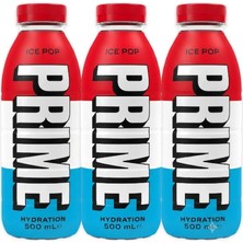 Prime Hydration Ice Pop 500 ml – Kiraz Misket Limonu ve Ahududu Aromalı Sporcu Içeceği (3 Adet)