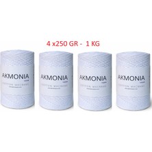 Akmonia Premium Koton Pamuk Makrome Ipi Jeans 250 gr x 4 = 1000GR 2mm Cotton Zincir Makrome Çanta Ipi Supla Ipi