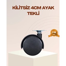 TKÇ 4 cm Kilitsiz Mobilya Ayağı Tekli Kolay Dönen Masa ve Sehpa Ayağı