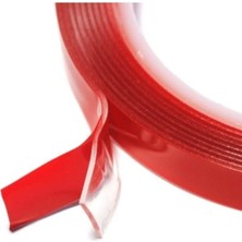 Depo Garaj Çift Taraflı Silikonlu 2 Metre Şeffaf Bant 10 mm X2M Geçirmz Süper Güçlü Montaj Band