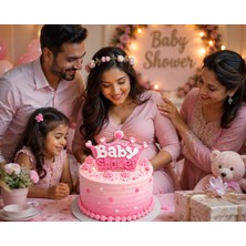 Dodomar Baby Shower Pembe Yazılı Mum Dekoratif Parti Mumu Kutlama Pastası Süsleme Aksesuarı