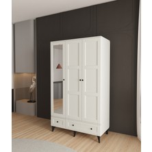 T&B Toprak 3 Kapaklı Çekmeceli Gardırop - Tamamı Mdf