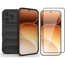 Vendas Honor 600 Pro 5g Uyumlu Kılıf Esnek Tpu Oyuklu Arka Yüzey Tasarımlı Vendas Etnik Silikon Kapak + Cam Ekran Koruyucu