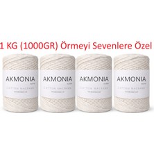 Akmonia Premium Koton Pamuk Makrome Ipi Jeans 250 gr x 4 = 1000GR 2mm Cotton Zincir Makrome Çanta Ipi Supla Ipi