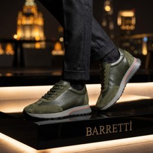 By Barretti Yeşil Süet & Floter Deri Sneakers
