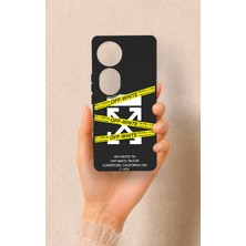 Vip Case Vivo V40 Uyumlu Off White Desenli Silikon Kılıf
