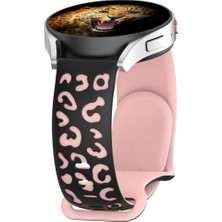 Nezih Case Amazfit Gts / Gts 2 / Gts 2e / Gt S3 / Gt S4 Mini Uyumlu Leopar Desenli Silikon Kordon 20MM