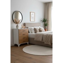 Msy Home Lila Beyaz-Çam 4 Çekmeceli Sifonyer Yatak Odası Şifonyer Modern Şifonyer 84X70X38 cm