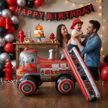 Dodomar 4d Itfaiye Aracı Folyo Balon 68X48 cm Doğum Günü Parti Süsü Temalı Dekorasyon Balonu