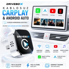 Tarçın Drivebox Kablosuz Carplay ve Android Auto Dönüştürücü  Ekran Yansıtma USB Adaptör