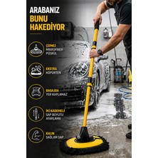 Destpak Yeni Oto Mop - Çizmez Orjinal Mikrofiber - Bagajda Yer Kaplamaz - Ekstra Köpük - 2 Kademeli Sap Ayarı