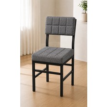 Valu Home Modern Mutfak Sandalyesi Yemek Odası Kafe Restoran Sandalyesi Silinebilir Kumaş Döşemeli Metal Ayaklı