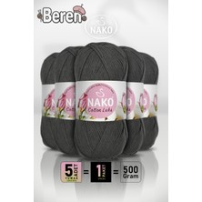 Nako Cotton Lüks - 97599 Kırmızı - 5'li Paket - 100GR/330M - Pamuklu Hırka Yelek Amigurumi Ipi