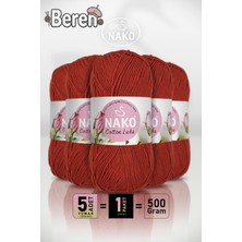 Nako Cotton Lüks - 97592 Kremit - 5'li Paket - 100GR/330M - Pamuklu Hırka Yelek Amigurumi Ipi