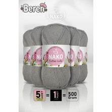 Nako Cotton Lüks - 97600 Kırmızı - 5'li Paket - 100GR/330M - Pamuklu Hırka Yelek Amigurumi Ipi