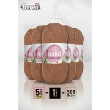 Nako Cotton Lüks - 97557 Seramik - 5'li Paket - 100GR/330M - Pamuklu Hırka Yelek Amigurumi Ipi