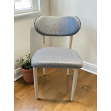 Msy Home 6 Adet A.gri Jerry Kumaş Trendy Modern Sandalye Takımı Krem Iskelet