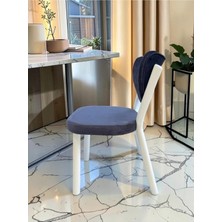 Msy Home Alva 6 Adet Yemek ve Mutfak Sandalyesi Baby Face Kumaş Beyaz Iskelet Modern ve Şık