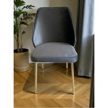 Msy Home 4 Kişilik Milano Gold Serisi Yönsüz Kumaş Modern ve Şık Sandalye Takımı