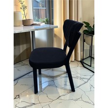 Msy Home Alva 6 Adet Yemek ve Mutfak Sandalyesi Baby Face Kumaş Siyah Iskelet Modern ve Şık